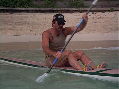 which brand of surf ski (kayak) did Magnum ude in the show? - Magnum Mania!